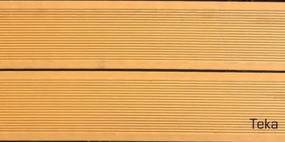 Ribbed Teka outdoor decking material