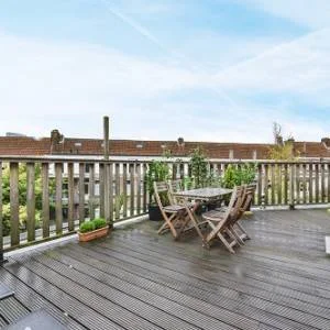 Wooden flooring on an outdoor balcony